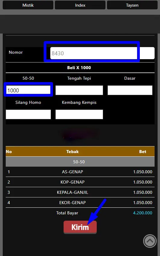 CARA PASANG TOGEL POLA 50