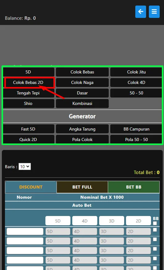COLOK-BEBAS-2D