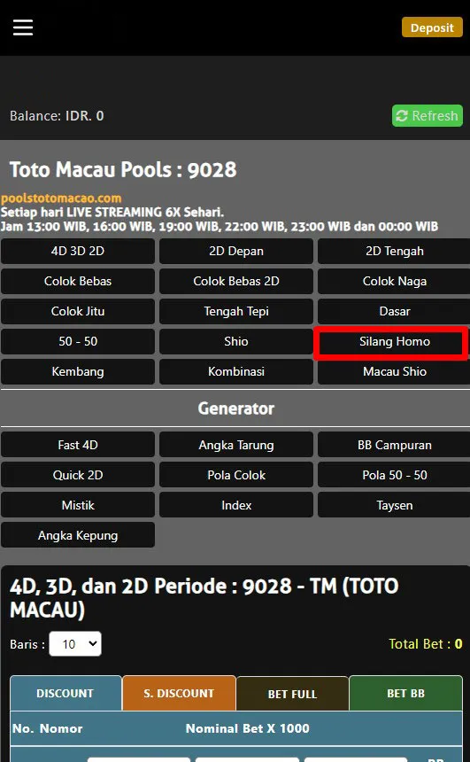 CARA PASANG TOGEL SILANG HOMO