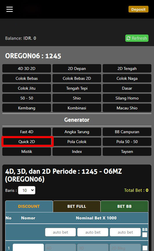 CARA PASANG TOGEL QUICK 2D